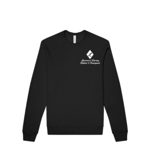 Front of a Crew Neck Sweatshirt with Lawrence Racing Stables & Transport Logo